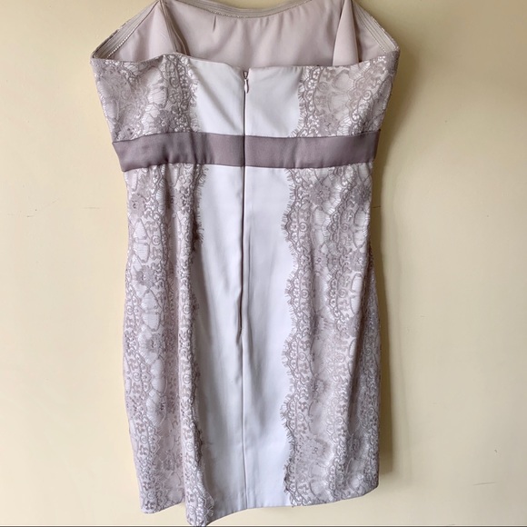 Strapless Satin Heart Shaped Dress w/ Lace Detail - Picture 3 of 6